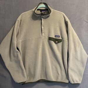 Patagonia Synchilla Snap-T Fleece Pullover Mens Size M Gray Green Outdoors